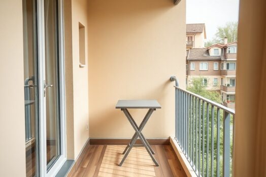 Balkon 3-6 m2 w bloku: podłoga, osłony i składane meble, żeby naprawdę z niego korzystać
