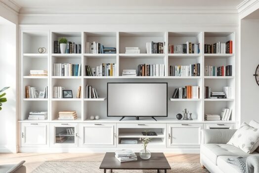 Regał i biblioteczka w salonie 16-24 m2: jak dobrać wymiary, kotwienie i układ, żeby zyskać miejsce bez przytłoczenia