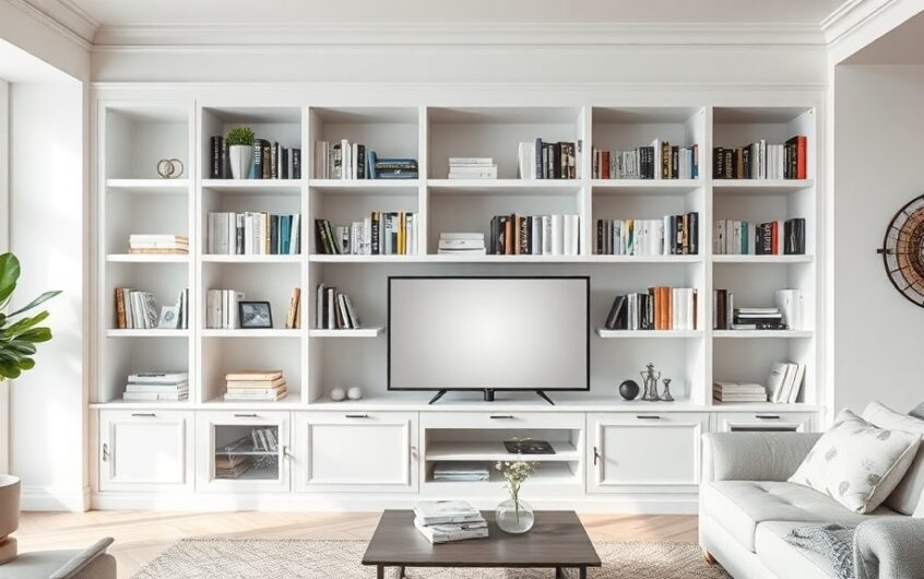 Regał i biblioteczka w salonie 16-24 m2: jak dobrać wymiary, kotwienie i układ, żeby zyskać miejsce bez przytłoczenia