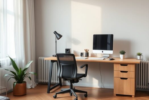 Biurko do home office w mieszkaniu: wymiary, ergonomia i oświetlenie, żeby plecy nie bolały